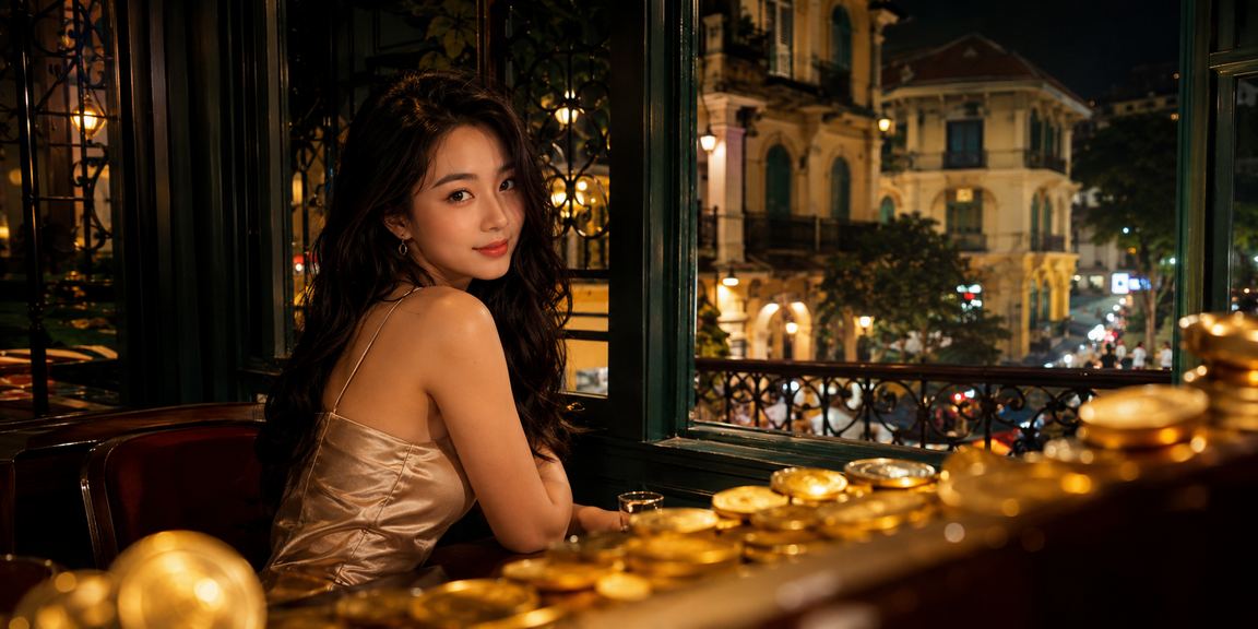 Người dùng Hà Nội xem xét thông tin tài khoản VIP và bảo mật khi uống cà phê