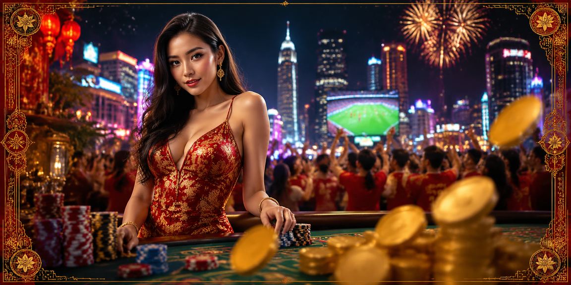 Ánh đèn neon rực rỡ tại khu giải trí casino Thành phố Hồ Chí Minh